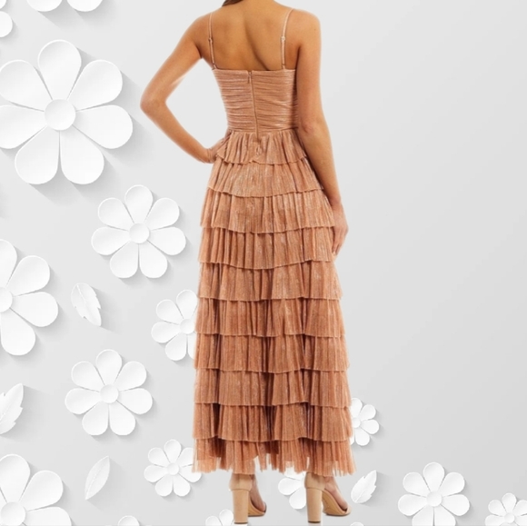 Gianni Bini Womens Grace Sweetheart Neckline Cut Out Tiered Maxi Dress - Picture 2 of 6